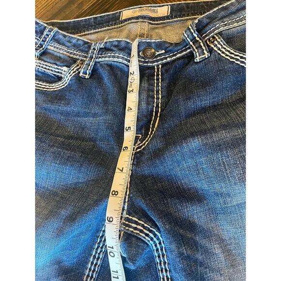 Rock & Roll Mid Rise Trouser Jean Women 29x30 Western Cowgirl Country Y2K Stitch - Picture 6 of 11